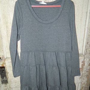Easel Ruffle Baby Doll Gray Dress Size M (BB-10)